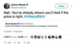 Click image for larger version. 

Name:	james-woods-tweet-bernie-hillarys-bitch- (2).jpg 
Views:	3 
Size:	46.0 KB 
ID:	86527